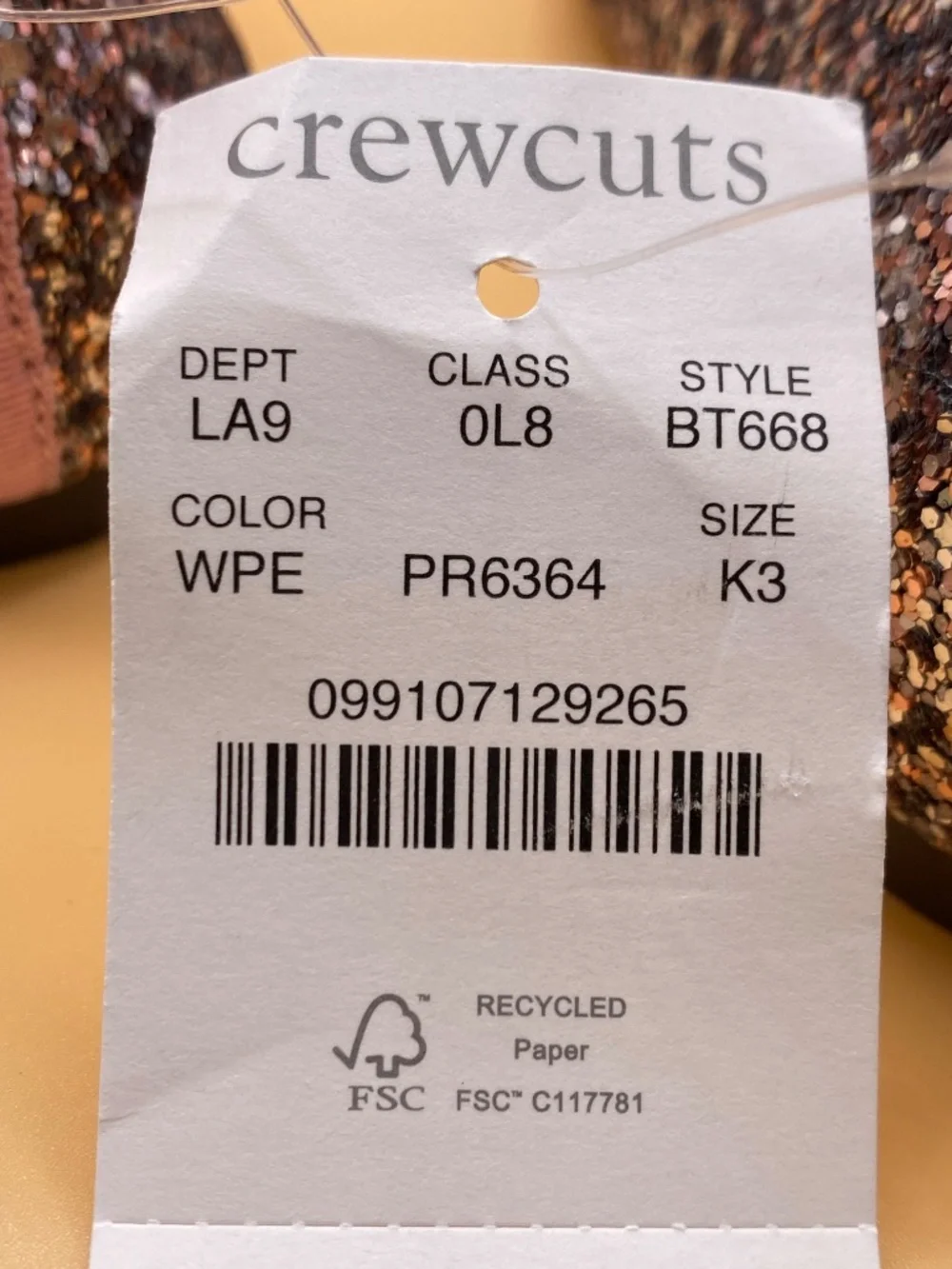 Crewcuts Pink Glitter Ballet Flats - New with tags